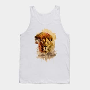 Mystical Monarch: A Lion's Dreamscape Tank Top